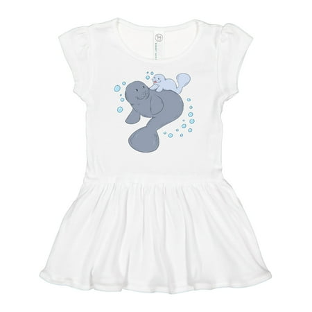 

Inktastic Cute Manatees with Bubbles Gift Baby Girl Dress