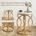 thumbnail image 6 of Tribesigns Gold End Table, Round Side Table with Faux Marble Top, Modern Nightstand Bedside Table Coffee Accent Table with Unique Gold Ring-Shape Frame, 6 of 8