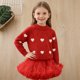 thumbnail image 1 of Conjuntos de blusas y camisas de cuello redondo y manga larga para mujer y niño Suéter de cuello redondo y manga larga Top de punto Top de poliéster para niños lindo y moderno, 1 of 7
