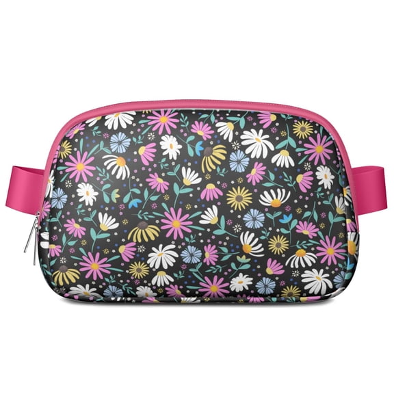 Daisy Field Waist Bag – Waterproof Fanny Pack with Panoramic Floral Landscape Print, Breathable & Stylish