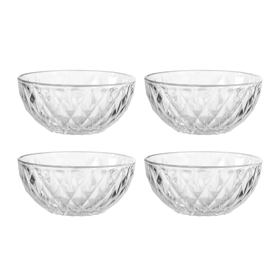 Fox Run Glass Dessert Bowls, Set of 4, 12oz Ice Cream, Dip & Snack Bowls