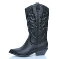 thumbnail image 2 of Soda Bottes Rouges pour Femmes Reno Western Cowboy Bout Pointu Genouillères Noires Taille 8.5), 2 of 2