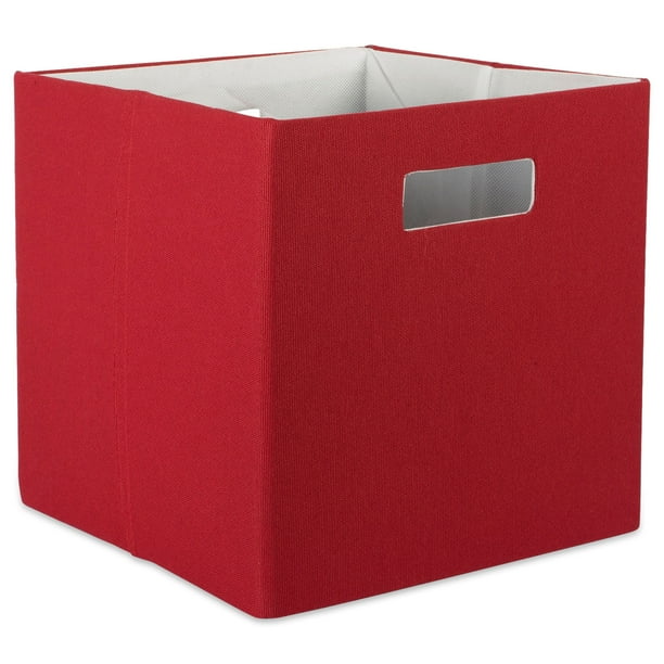 Design Imports 1.19 Gallon Fabric Storage Cubes, Red