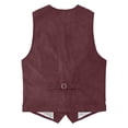 thumbnail image 4 of uikmnh Vests for Men's Corduroy Vest Classic British Retro Style Smart Casual Outerwear for Everyday Business and Daily Wear Size:XS, 4 of 8