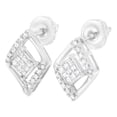 thumbnail image 4 of 10K White Gold 1/3 cttw Princess-cut Diamond Double Triangle Composite Stud Earrings (H-I Color, SI1-SI2 Clarity), 4 of 7