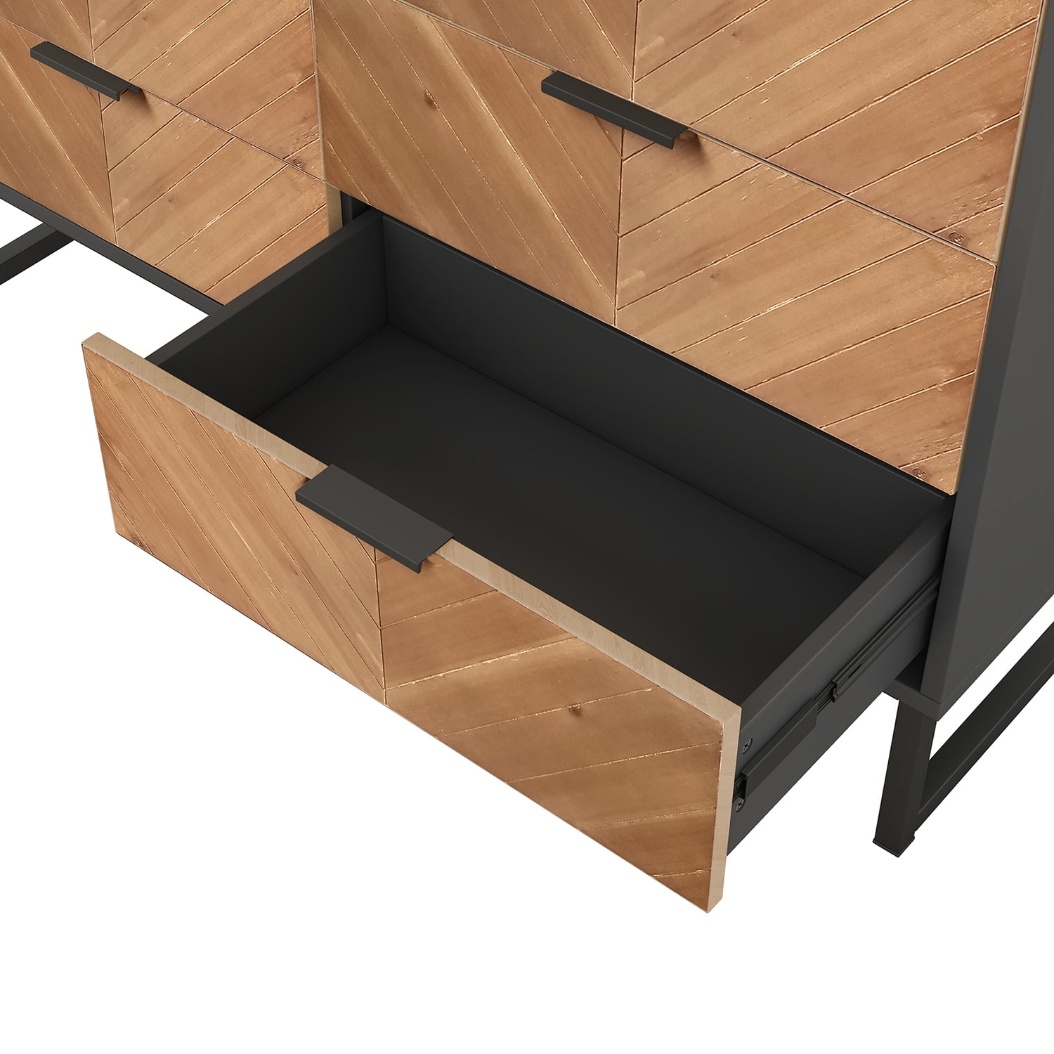 Kadyn 6 Drawer Dresser, Chest of Drawers with Metal Leg and Handle, Particle Board Storage Cabinet for Bedroom,Black Kadyn 6 Drawer Dresser, Chest of Drawers with Metal Leg and Handle, Particle Board Storage Cabinet for Bedroom,Black