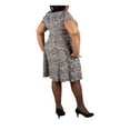 thumbnail image 2 of SIGNATURE BY ROBBIE BEE Womens Black Short Sleeve Crew Neck Knee Length Fit + Flare Dress Plus 2X, 2 of 4