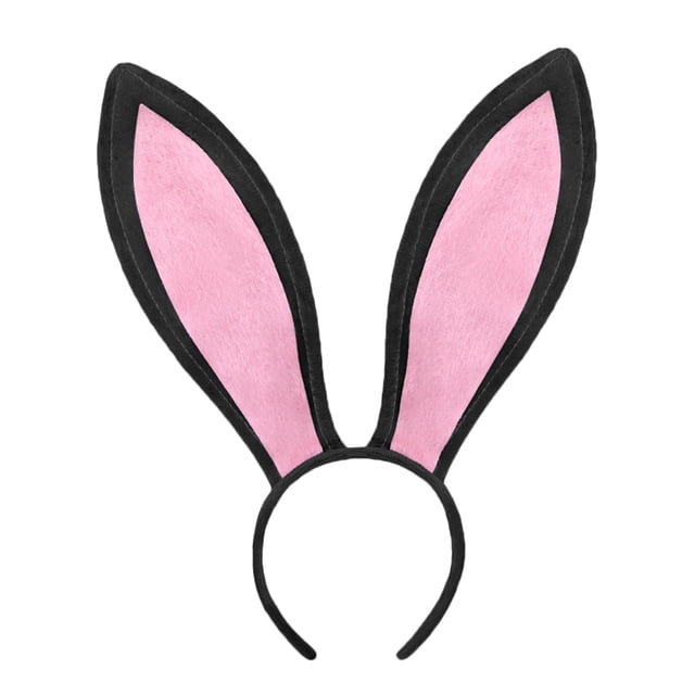 TOPTIE Collapsible Easter Bunny Ears Headband for Party Decorations Wearables Rabbit Costume, Black
