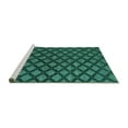 thumbnail image 2 of Ahgly Company Machine Washable Indoor Round Abstract Turquoise Blue Modern Area Rugs, 5' Round, 2 of 4