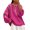Hot Pink, variant on Qiopertar Womens Blouse Button Down Long Sleeve Floral Boho Casual Loose Tops Summer Flowy Puff Sleeve Soft Lightweight Ethic Style Women Loose Shirt Hot Pink XXL