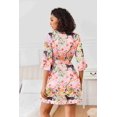 thumbnail image 4 of Ekouaer Women's Short Silk Robes Bride Bridesmaid Kimono Satin Bathrobe V Neck 3/4 Sleeve Sleepwear with Pockets, 4 of 5