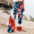 thumbnail image 2 of Wide Leg Pants Woman Casual Independence Day Flag Prints High Elastic Waist Loose Comfy With Pocket Trousers, 2 of 4