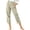 Khaki, variant on Chino Pants for Women Solid Color Cotton Linen High Waist Button Fly Cuffed Ankle Trousers with Pockets,S