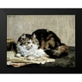 thumbnail image 2 of Van Den Eycken, Charles 14x12 Black Modern Framed Museum Art Print Titled - A Tabby Cat, 2 of 5