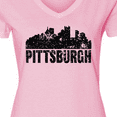 thumbnail image 4 of Inktastic Pittsburgh Skyline Grunge Women's V-Neck T-Shirt, 4 of 5