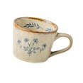 thumbnail image 4 of Taza de café de cerámica de 385 ml con asa antideslizante, vajilla elegante y versátil. Flor azul, 4 of 9