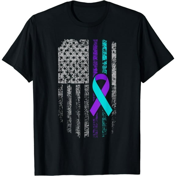 Ribbon Support T-Shirt Visit the Suicide Prevention Awareness American Flag Store