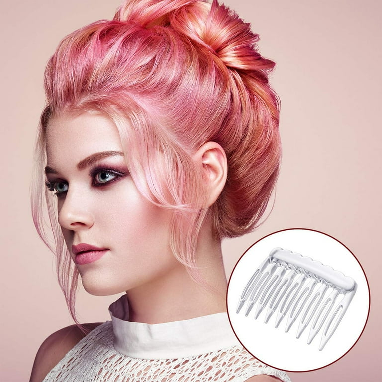 JTNero 24 Pieces Small Hair Side Combs Plastic French Teeth Hair Combs Hair Clip Comb DIY Bridal Wedding Veil Comb for Fine Hair and Most Hairstyles