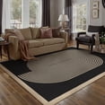 thumbnail image 3 of BERTHMEER 5'x7' Easy Jute Area Rugs, Washable Rugs for Living Room Farmhouse Neutral Carpet Non Slip Contemporary Geometric Stripes Black Rugs for Office Bedroom Dining Room, 3 of 8