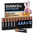 thumbnail image 1 of Duracell Pilas AAA Optimum Alcalinas, Extra Potencia 1.5V, Mayor Rendimiento, Paquete de 12 baterias, 1 of 6