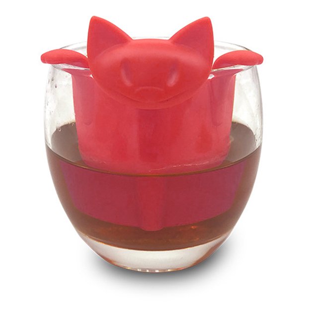 Tea Strainer,Home Office Cute Cat Silicone Tea Strainer Tea Filter Effortless Installation