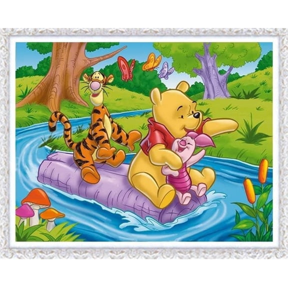 Winnie the Pooh Cartoon Theme DIY Diamond Painting Kits for Adult，5D Full Drill Craft Painting Kits Home Wall Decor，12 x 16 inch.