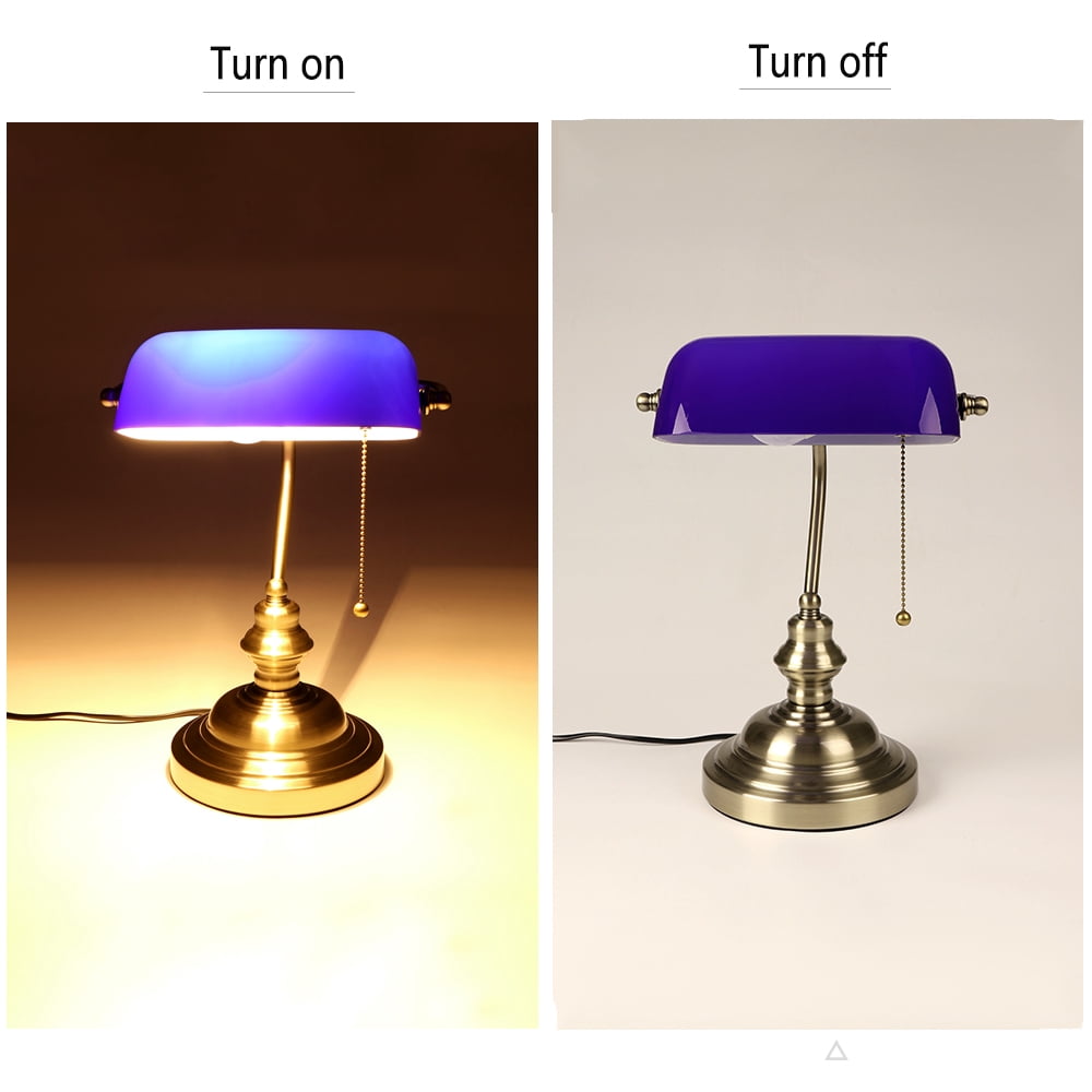 Blue Bank Desk Lamp(not include bulb)