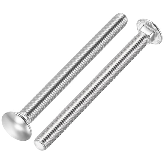 Uxcell 3/8"-16x6" Carriage Bolt 304 Stainless Steel for Home DIY Silver 5Pcs