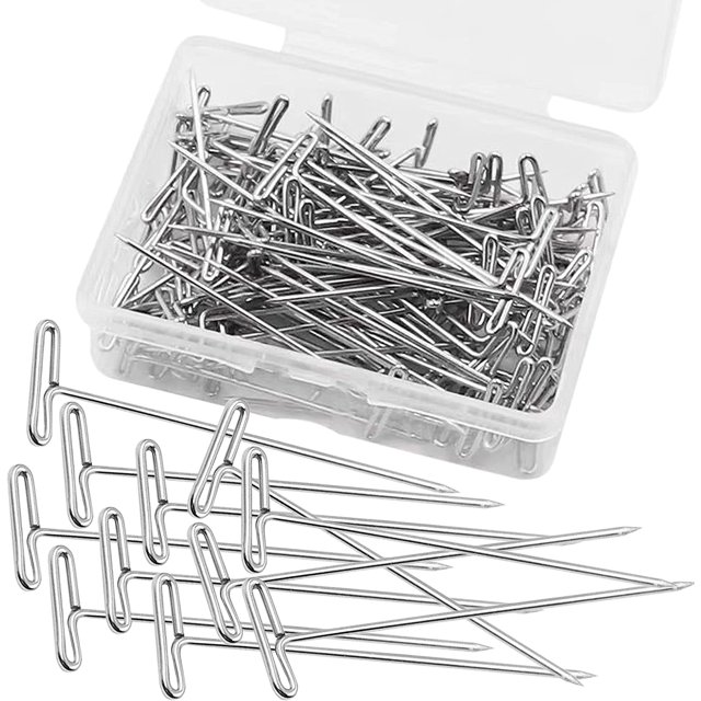 TRIANU T Pins, 200 Pcs T Shape Sewing Pins for Wigs and Crafts