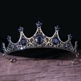 thumbnail image 1 of KMVEXO-corona y Tiara de cristal gótico para mujer, accesorios para el cabello de novia de boda, corona de diamantes de imitación, Diadema, barroco, Vintage, negro, 1 of 5