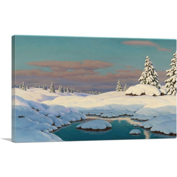 ARTCANVAS Winter Landscape Canvas Art Print by Ivan Fedorovich Choultse - Size: 18" x 12" (0.75" Deep)