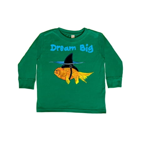 

Inktastic Dream Big Cute Goldfish with Shark Fin Gift Toddler Boy or Toddler Girl Long Sleeve T-Shirt