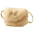 thumbnail image 1 of Mini bolsos de hombro peludos con nudo de lazo encantador para niños y niñas, bolsos cruzados, 1 of 6