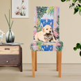 thumbnail image 4 of Yayeee 4 Pack Dining Chair Covers Stretch Parson Chairs Slipcovers Seat Protector, Yellow Seaside, 4 of 6