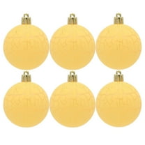 6Pcs Christmas Tree Balls Ornaments Macaron Balls Hanging Ornament Shatterproof Pastel Christmas Decor Ball Baubles Xmas Tree Decorations - Yellow