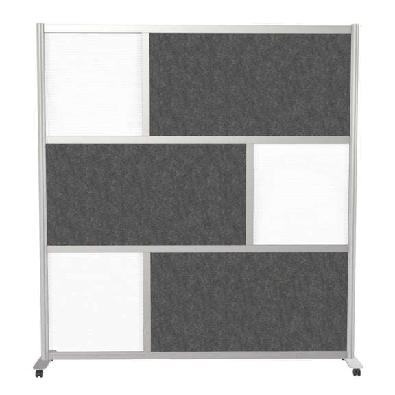 SpaceMakers 6 Ft Acoustic Room Divider – 76" Wide Sound-Dampening Partition with Aluminum Frame, 78" High