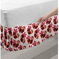 thumbnail image 2 of Exotic Bed Skirt, Chestnut Seeds Autumn Fall Leaves Pastel Season Branches Botanical, Elastic Bedskirt Dust Ruffle Wrap Around for Bedding Decor, 4 Sizes, Pink Redbrown and Blush, by Ambesonne, 2 of 2