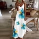 thumbnail image 1 of ICHUANYI Clearance Women's Fashion Casual Summer Pocket Sleeveless Lace Print V-Neck Dress(White, XL) ICHUANYI WER2023080901971, 1 of 5