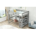 thumbnail image 4 of CoSoTower Full Size Loft Bed With Storage Shelves And Under-Bed Desk, Gray, 4 of 9