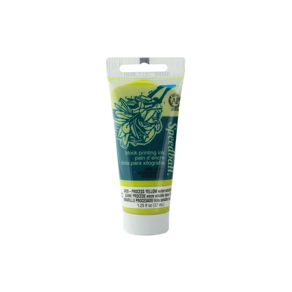 Speedball Block Printing Ink, Water-Based, 1.25 oz., Process Yellow