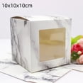 thumbnail image 5 of 10 pc 5/6/7/8/9/10CM square white/kraft paper/marble patterned window paper box Diy jewelry set display box, 5 of 7