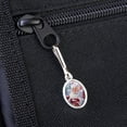 thumbnail image 3 of Christmas Holiday Santa Catching Snowflakes Antiqued Oval Charm Clothes Purse Suitcase Backpack Zipper Pull Aid, 3 of 4
