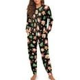 thumbnail image 3 of HELLHERO Christmas Pjs Set for Women Santa Claus Printed Pajama Long Sleeve Sleepwear Snowflake Print Soft Loungewear with Pockets, M, 3 of 5