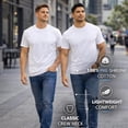 thumbnail image 6 of SOCKS'NBULK 3 Pack Men's Solid Colors Cotton T-Shirts Short Sleeve Lightweight Tees, Bulk (Medium, White, m), 6 of 7