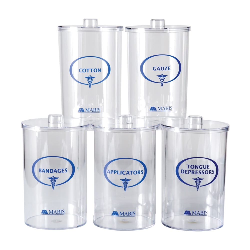 Mabis Bathroom Decor Apothecary Jar Set with Lid, Decorative Jars for