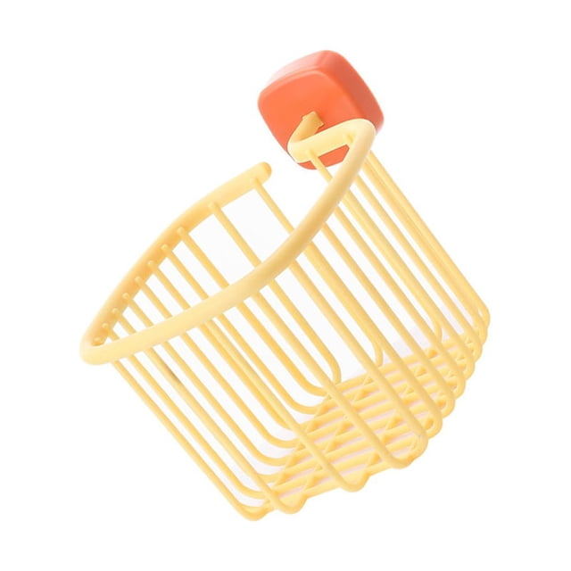 Billuyoard Estante sin perforaciones para cocina, cesta de almacenamiento de plástico hueca, caja decorativa, soporte adhesivo montado en la Almacenamiento y organización del hogar Naranja amarillo