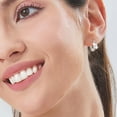 thumbnail image 2 of MomentWish Earrings for Women, Moissanite Jewerly Gifts for Her, Simulated Diamond 925 Sterling Silver Hoop Earrings, 2 of 8
