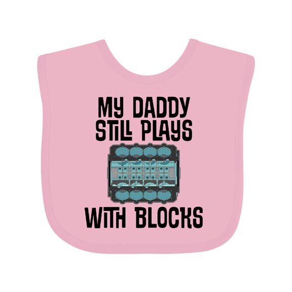 Inktastic Auto Mechanic Daddy Still Plays with Blocks Boys or Girls Baby Bib