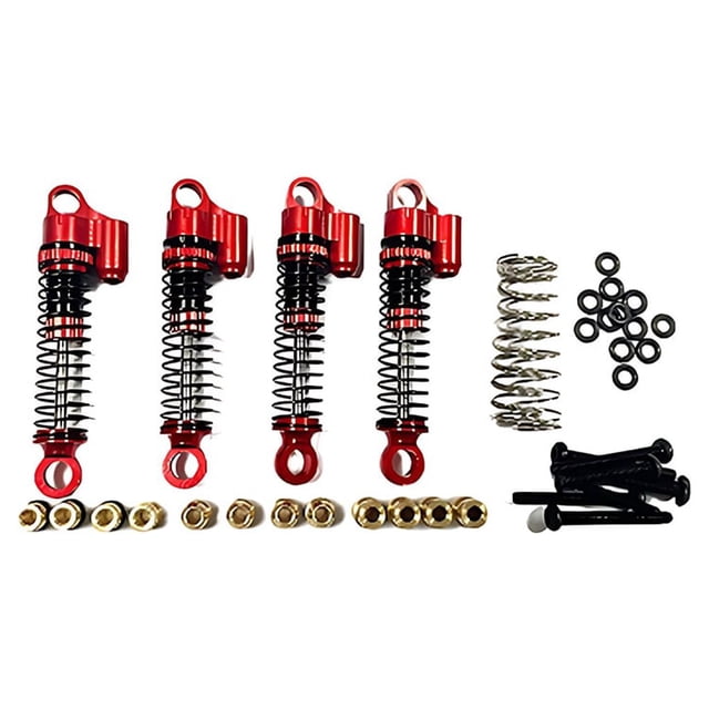 fastboy 4piece Front Rear Shock Absorber Damper For Hobbyplus 1/18 CR18P Rock Van Performance Premium Front Red 1Set