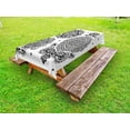 thumbnail image 1 of Henna Outdoor Tablecloth, Set of South Asian Inspired Design Elements Floral and Geometric Style Ornamental, Decorative Washable Fabric Picnic Tablecloth, 58 X 104 Inches, Black White, by Ambesonne, 1 of 2
